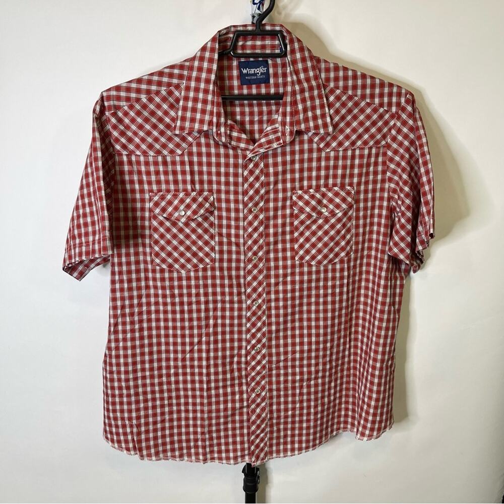 Wrangler Red Tan Plaid Shirt Size XXL Men’s